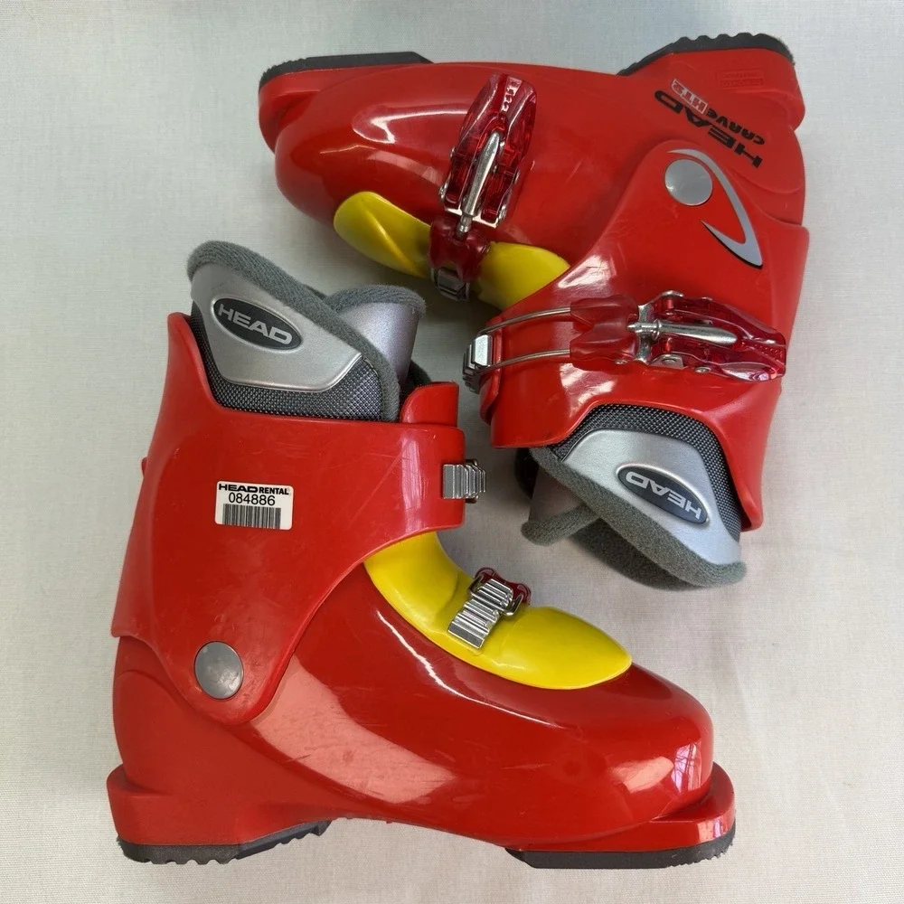 Head Carve HT2 Kids‎ Ski Boots Mondo 20.5 - Size 2.5 Red Yellow